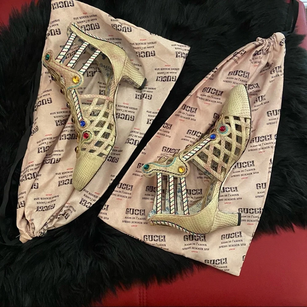 Gucci Python Multicolor Gem Booties - Picture 10 of 10